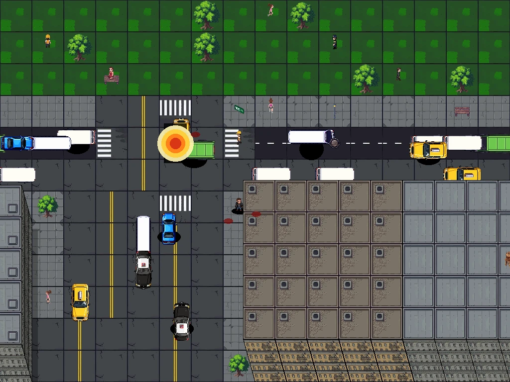 An explosion on a city street